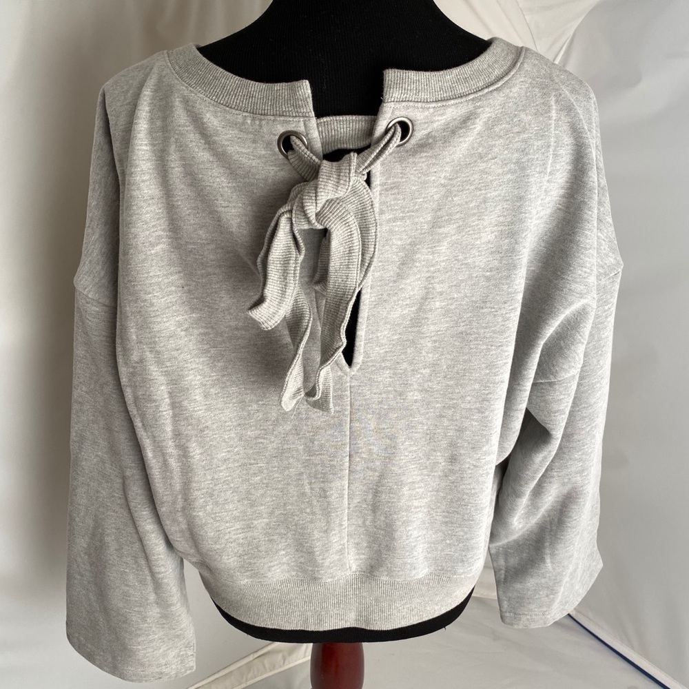 Tularosa Gia heather gray reversible front to back keyhole sweatshirt